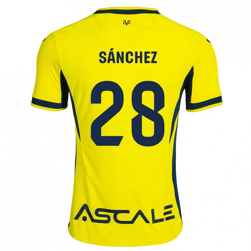 Danxen Kinder Edu Sánchez #28 Gelb Schwarz Rot Heimtrikot Trikot 2026/27 T-Shirt Schweiz