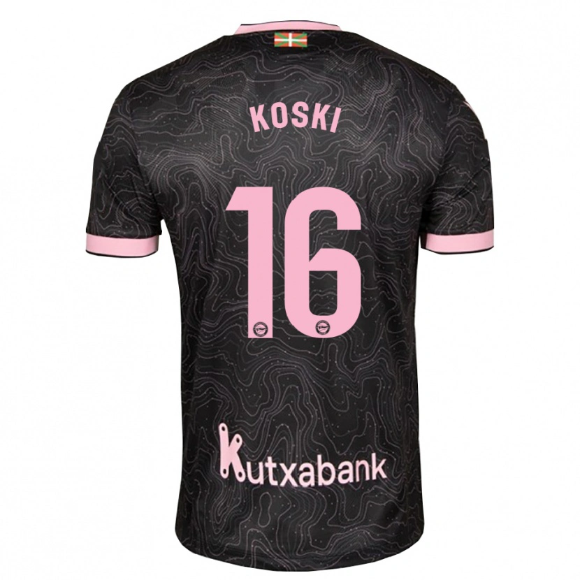 Danxen Kinder Ville Koski #16 Schwarz Pink Auswärtstrikot Trikot 2026/27 T-Shirt Schweiz