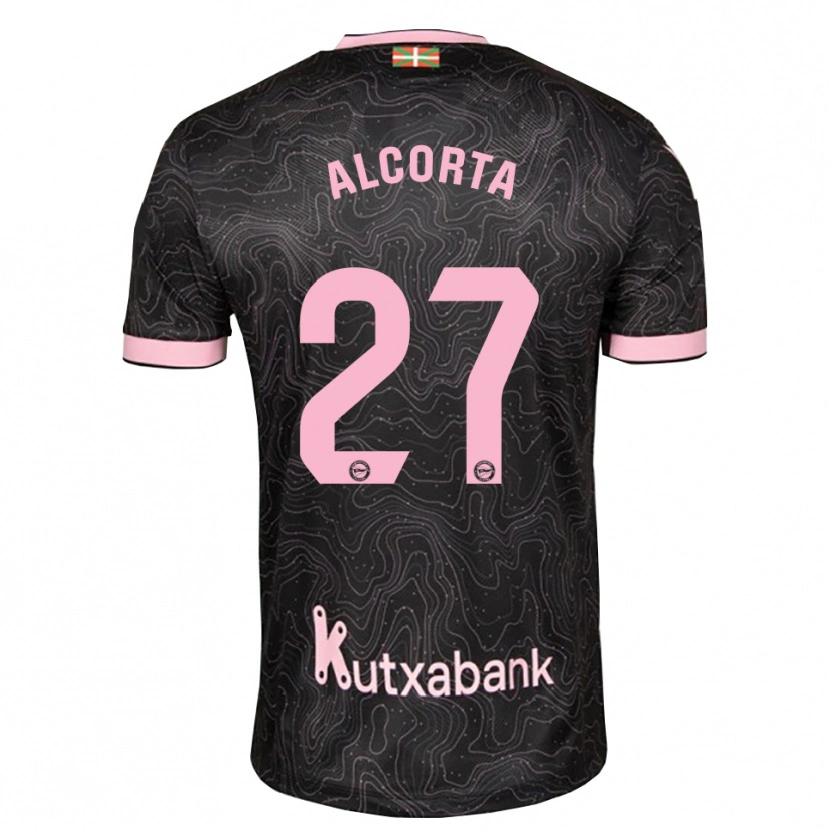 Danxen Kinder Alaitz Alcorta #27 Schwarz Pink Auswärtstrikot Trikot 2026/27 T-Shirt Schweiz