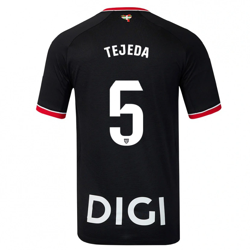 Danxen Kinder Diego Tejeda #5 Schwarz Weiß Rot Auswärtstrikot Trikot 2026/27 T-Shirt Schweiz