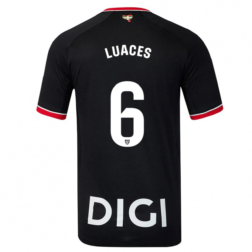 Danxen Kinder Iraitz Luaces #6 Schwarz Weiß Rot Auswärtstrikot Trikot 2026/27 T-Shirt Schweiz