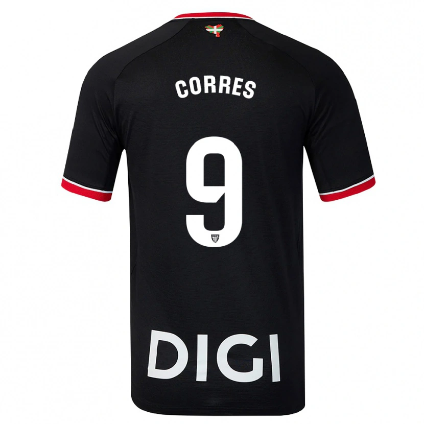 Danxen Kinder Yulema Corres #9 Schwarz Weiß Rot Auswärtstrikot Trikot 2026/27 T-Shirt Schweiz