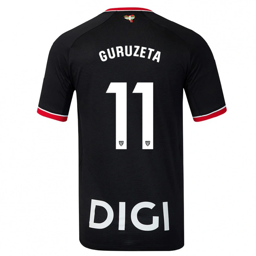 Danxen Kinder Gorka Guruzeta #11 Schwarz Weiß Rot Auswärtstrikot Trikot 2026/27 T-Shirt Schweiz