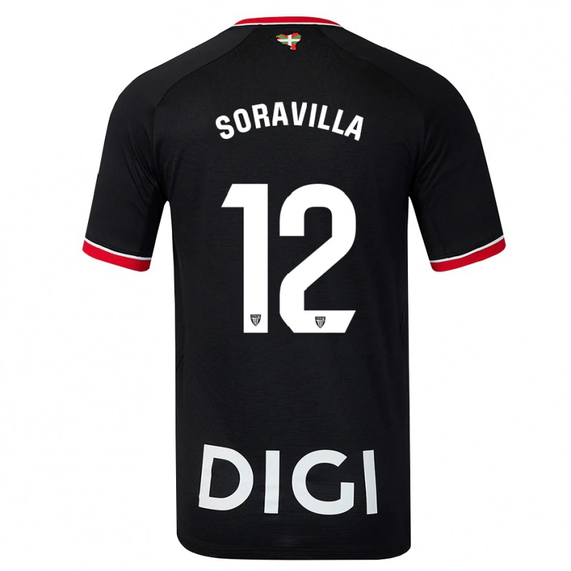 Danxen Kinder Ander Soravilla #12 Schwarz Weiß Rot Auswärtstrikot Trikot 2026/27 T-Shirt Schweiz