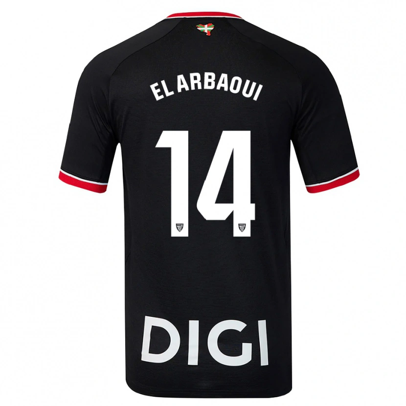 Danxen Kinder Ilyas El Arbaoui #14 Schwarz Weiß Rot Auswärtstrikot Trikot 2026/27 T-Shirt Schweiz