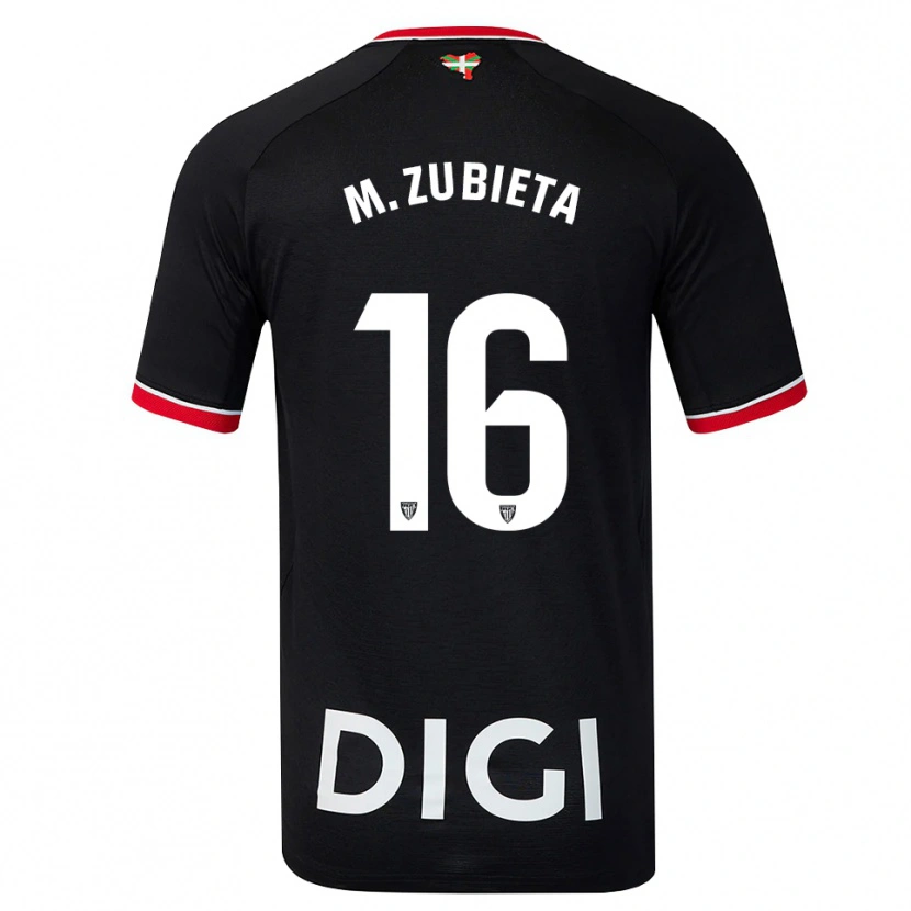 Danxen Kinder Maite Zubieta Aranbarri #16 Schwarz Weiß Rot Auswärtstrikot Trikot 2026/27 T-Shirt Schweiz