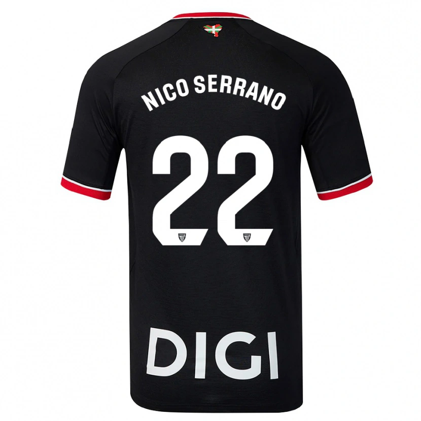 Danxen Kinder Nico Serrano #22 Schwarz Weiß Rot Auswärtstrikot Trikot 2026/27 T-Shirt Schweiz