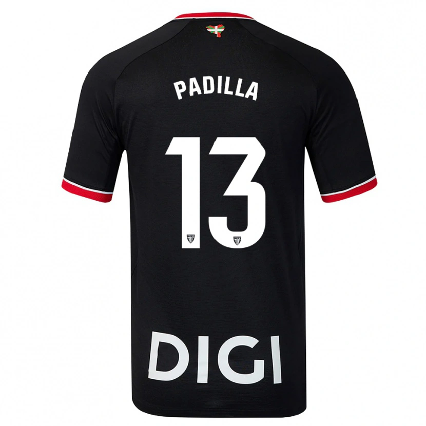 Danxen Kinder Álex Padilla #13 Schwarz Weiß Rot Auswärtstrikot Trikot 2026/27 T-Shirt Schweiz