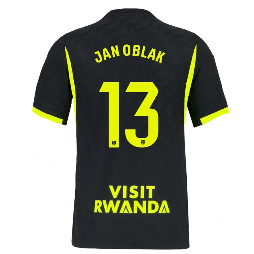 Danxen Kinder Jan Oblak #13 Hellgrün Schwarz Auswärtstrikot Trikot 2026/27 T-Shirt Schweiz