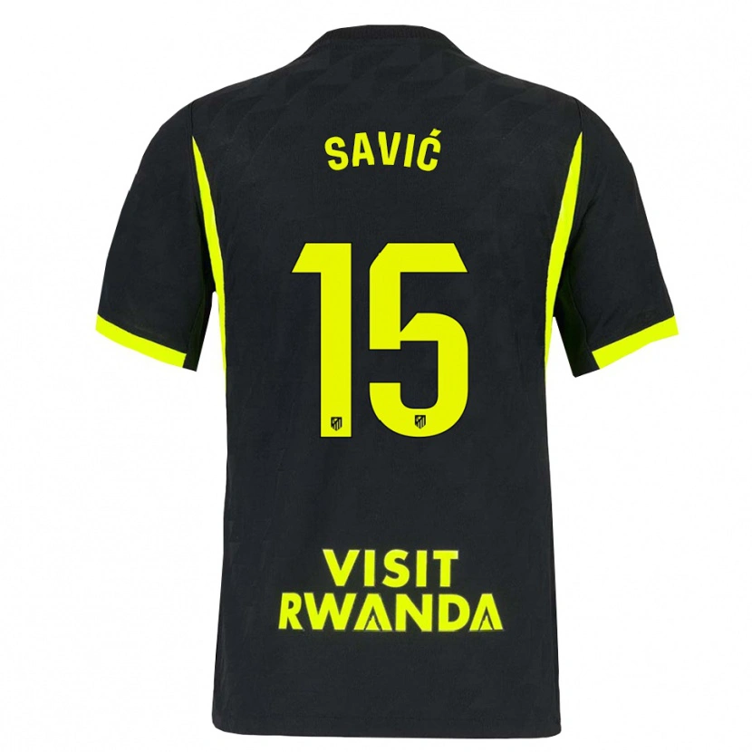 Danxen Kinder Stefan Savic #15 Hellgrün Schwarz Auswärtstrikot Trikot 2026/27 T-Shirt Schweiz