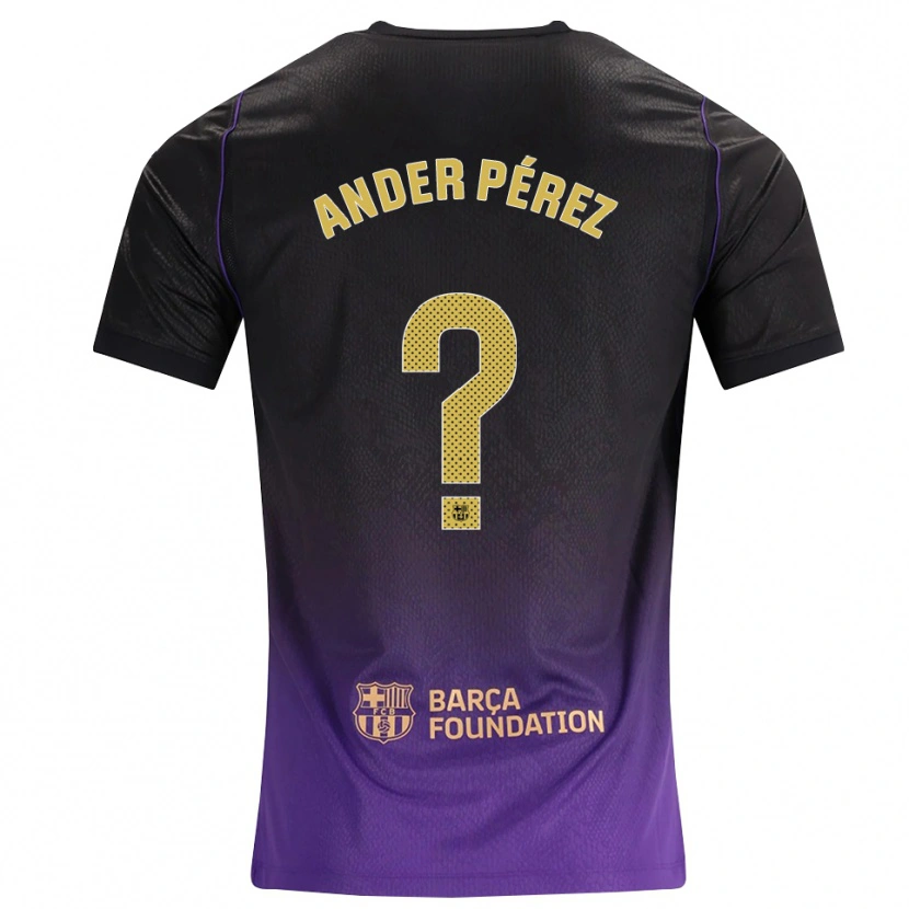 Danxen Kinder Ander Pérez #0 Lila Gelb Schwarz Auswärtstrikot Trikot 2026/27 T-Shirt Schweiz