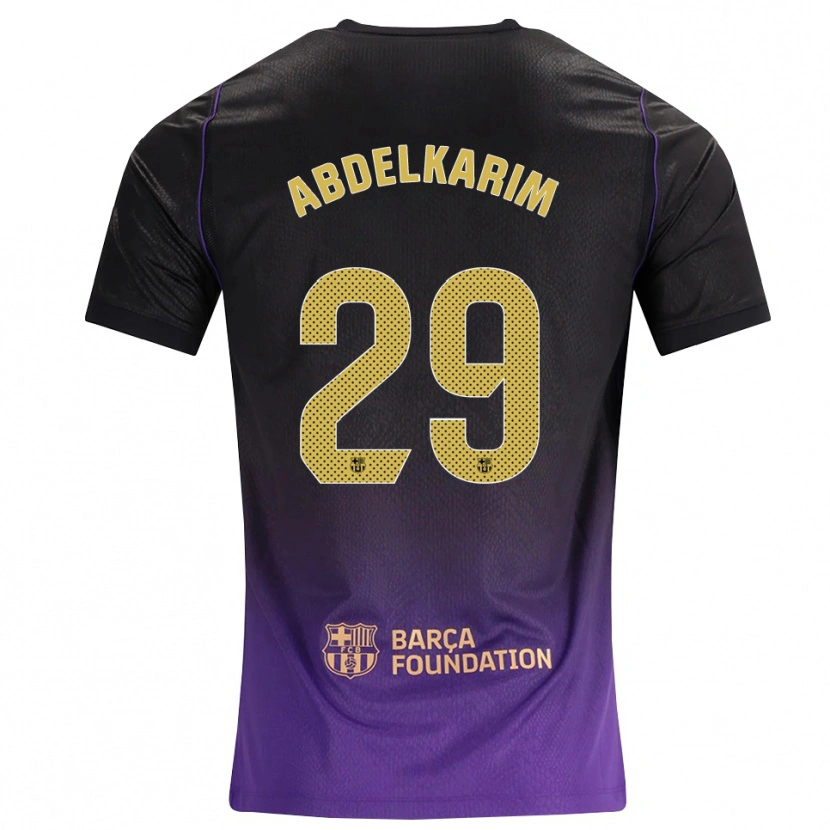 Danxen Kinder Hamza Abdelkarim #29 Lila Gelb Schwarz Auswärtstrikot Trikot 2026/27 T-Shirt Schweiz