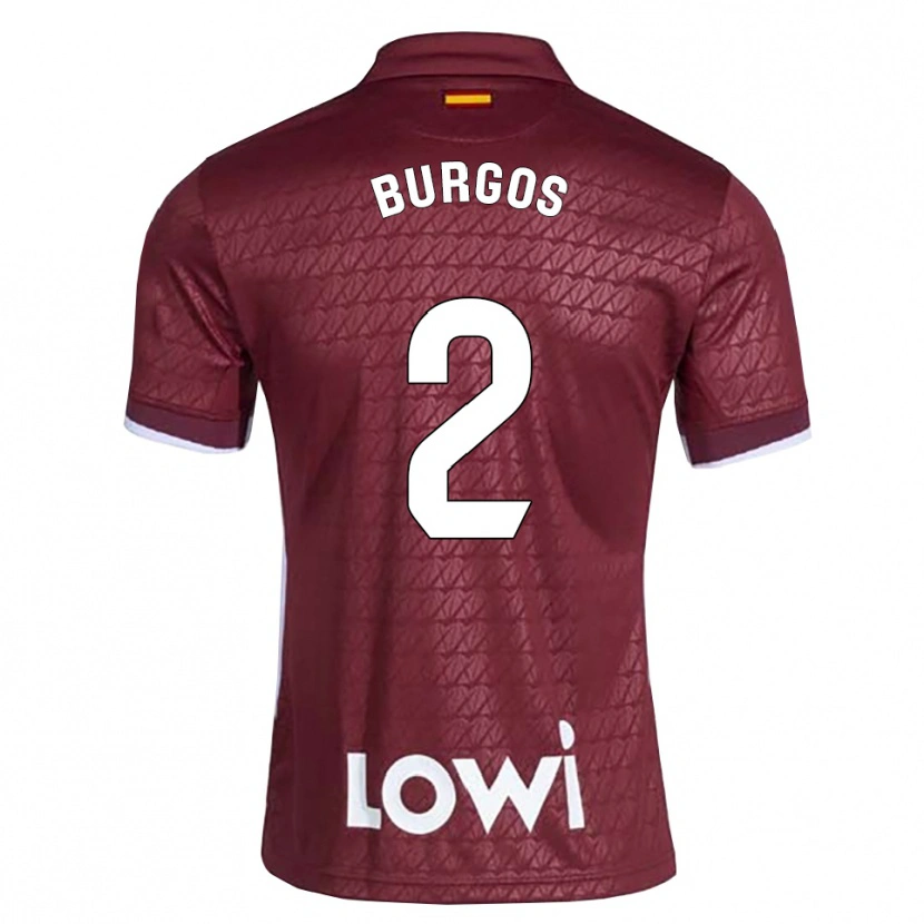 Danxen Kinder Curro Burgos #2 Dunkelrot Weiß Auswärtstrikot Trikot 2026/27 T-Shirt Schweiz