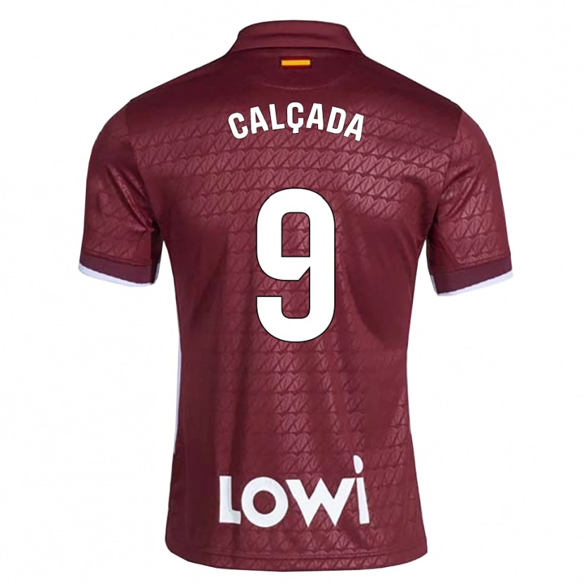Danxen Kinder Gonzalo Calçada #9 Dunkelrot Weiß Auswärtstrikot Trikot 2026/27 T-Shirt Schweiz