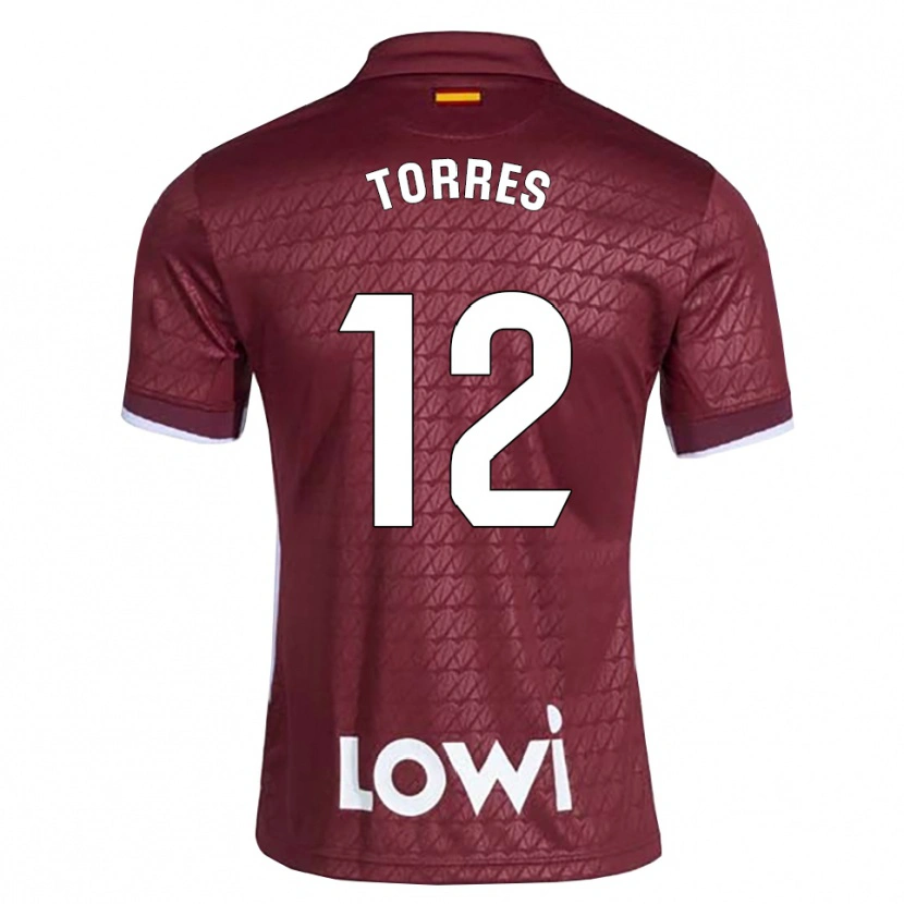 Danxen Kinder Rubén Torres #12 Dunkelrot Weiß Auswärtstrikot Trikot 2026/27 T-Shirt Schweiz