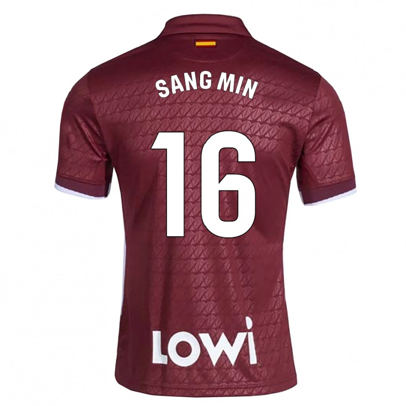 Danxen Kinder Sang-Min Lee #16 Dunkelrot Weiß Auswärtstrikot Trikot 2026/27 T-Shirt Schweiz