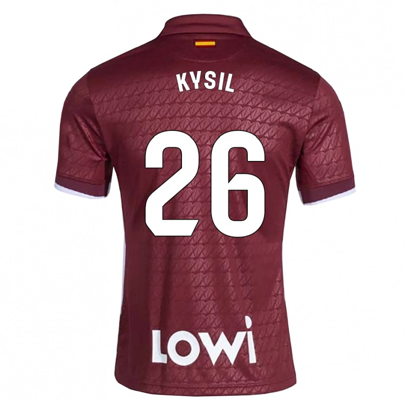 Danxen Kinder Vladyslav Kysil #26 Dunkelrot Weiß Auswärtstrikot Trikot 2026/27 T-Shirt Schweiz