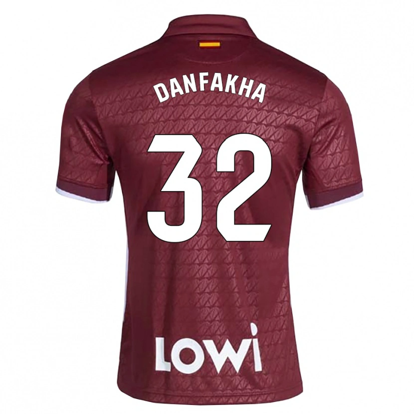 Danxen Kinder Ibrahima Danfakha #32 Dunkelrot Weiß Auswärtstrikot Trikot 2026/27 T-Shirt Schweiz