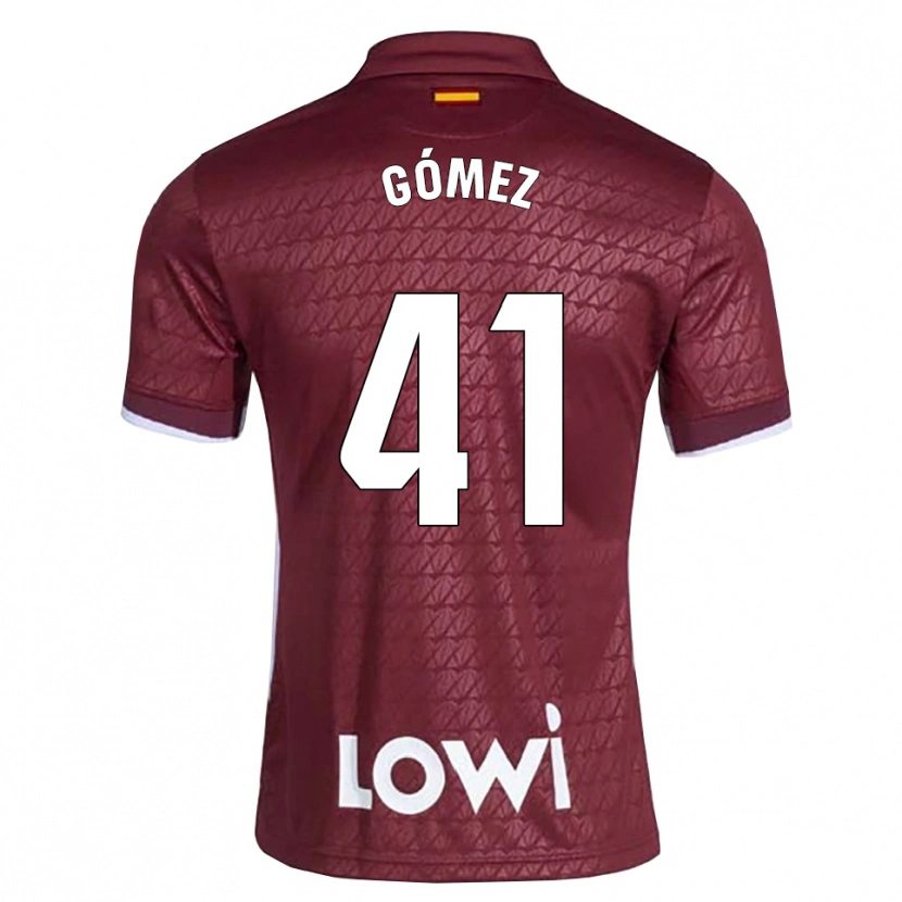 Danxen Kinder Álvaro Gómez #41 Dunkelrot Weiß Auswärtstrikot Trikot 2026/27 T-Shirt Schweiz