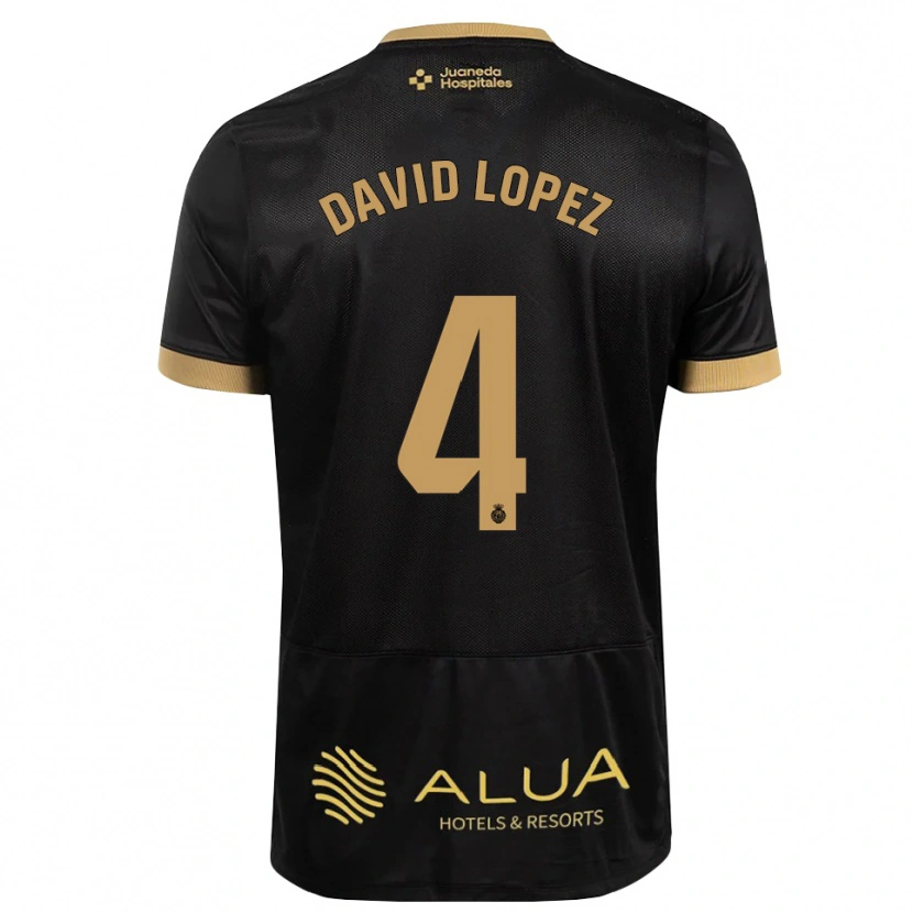 Danxen Kinder David López #4 Schwarz Sandbraun Burly Wood Auswärtstrikot Trikot 2026/27 T-Shirt Schweiz