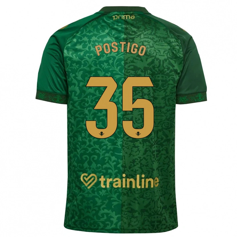 Danxen Kinder Alejandro Postigo #35 Waldgrün Dunkelgoldrute Auswärtstrikot Trikot 2026/27 T-Shirt Schweiz