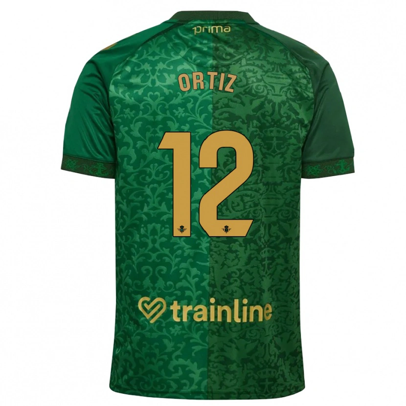 Danxen Kinder Ángel Ortiz #12 Waldgrün Dunkelgoldrute Auswärtstrikot Trikot 2026/27 T-Shirt Schweiz