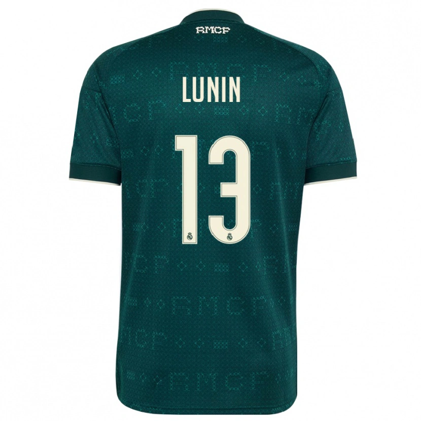 Danxen Kinder Andriy Lunin #13 Dunkelgrauweiß Auswärtstrikot Trikot 2026/27 T-Shirt Schweiz