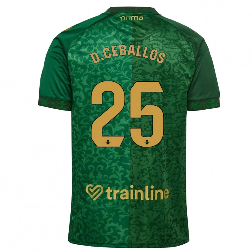 Danxen Kinder Dani Ceballos #25 Waldgrün Dunkelgoldrute Auswärtstrikot Trikot 2026/27 T-Shirt Schweiz