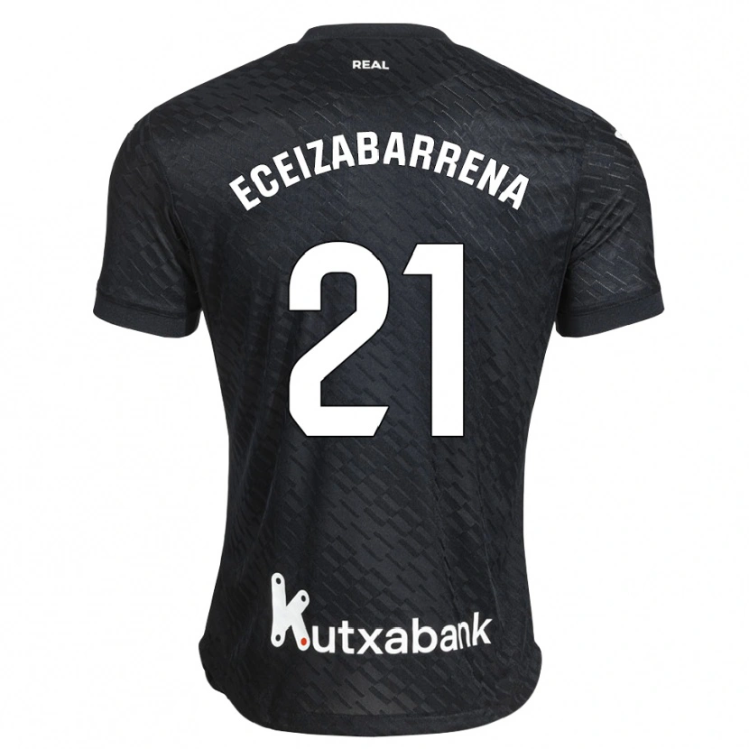 Danxen Kinder Jon Eceizabarrena #21 Schwarz Weiß Auswärtstrikot Trikot 2026/27 T-Shirt Schweiz