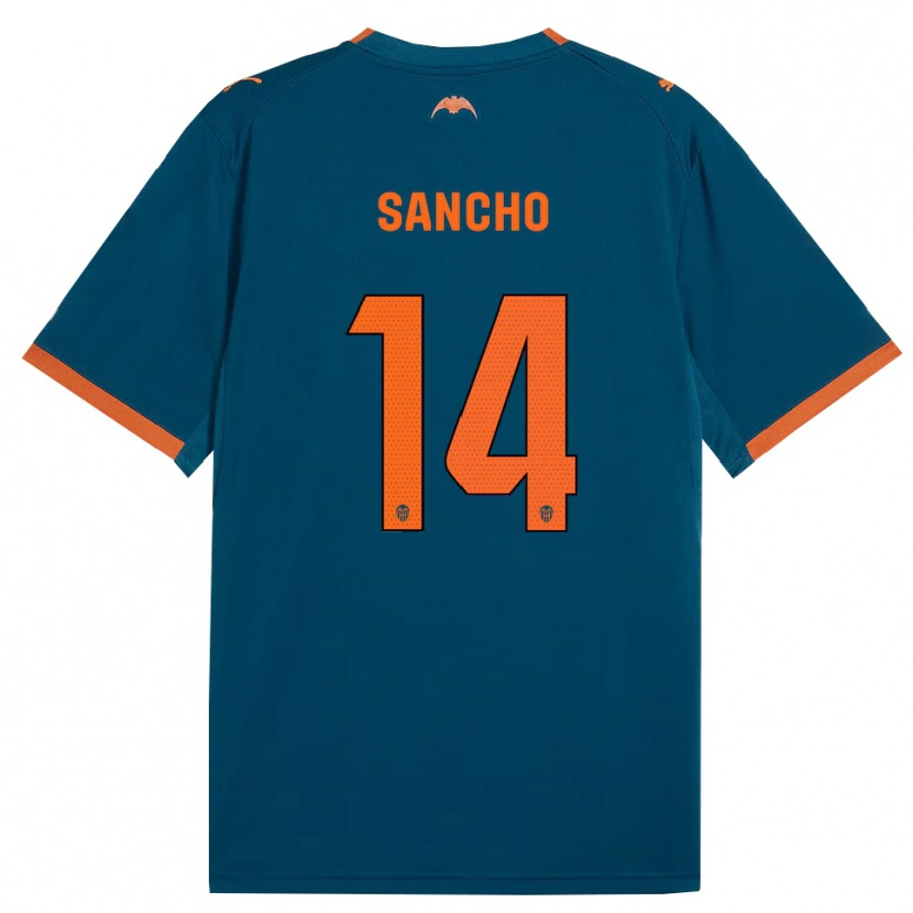 Danxen Kinder Pauleta Sancho #14 Stahlblau Orange Auswärtstrikot Trikot 2026/27 T-Shirt Schweiz