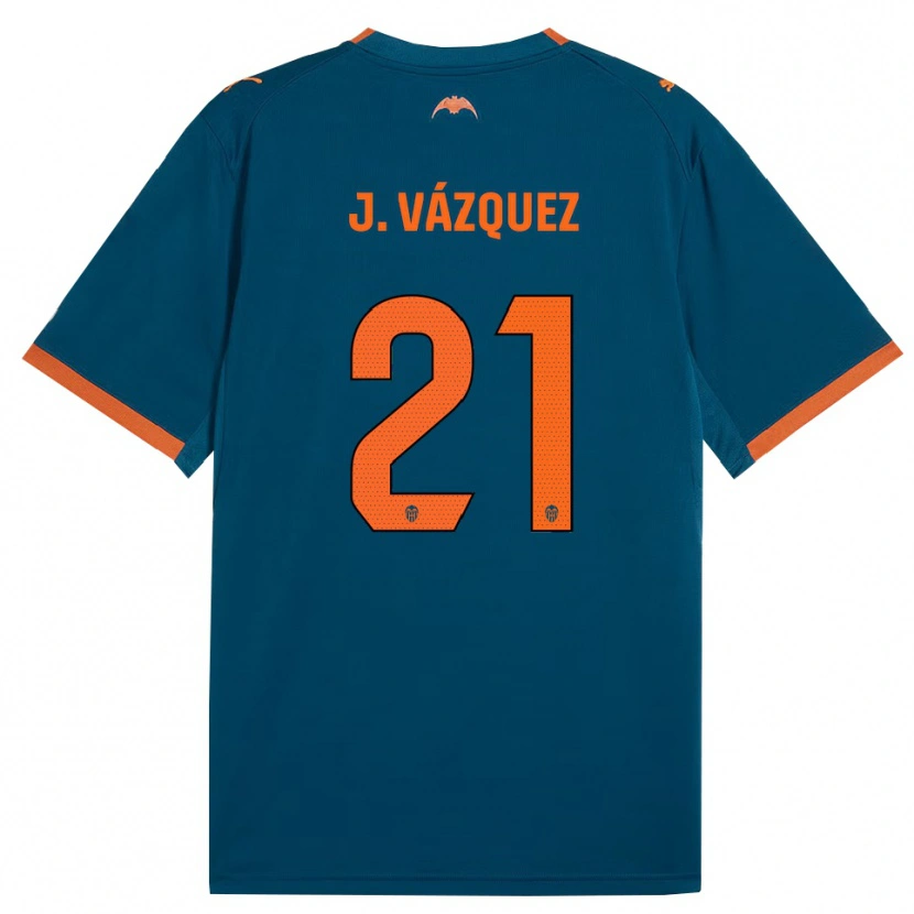Danxen Kinder Jesús Vázquez #21 Stahlblau Orange Auswärtstrikot Trikot 2026/27 T-Shirt Schweiz