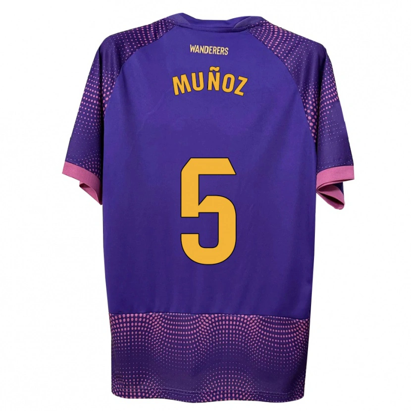 Danxen Kinder Ismael Muñoz #5 Lila Weiß Rosa Auswärtstrikot Trikot 2026/27 T-Shirt Schweiz