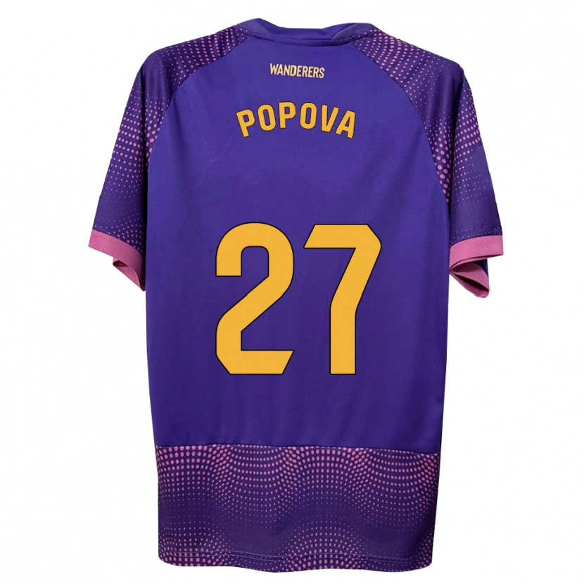 Danxen Kinder Ángela Popova Fedorova #27 Lila Weiß Rosa Auswärtstrikot Trikot 2026/27 T-Shirt Schweiz