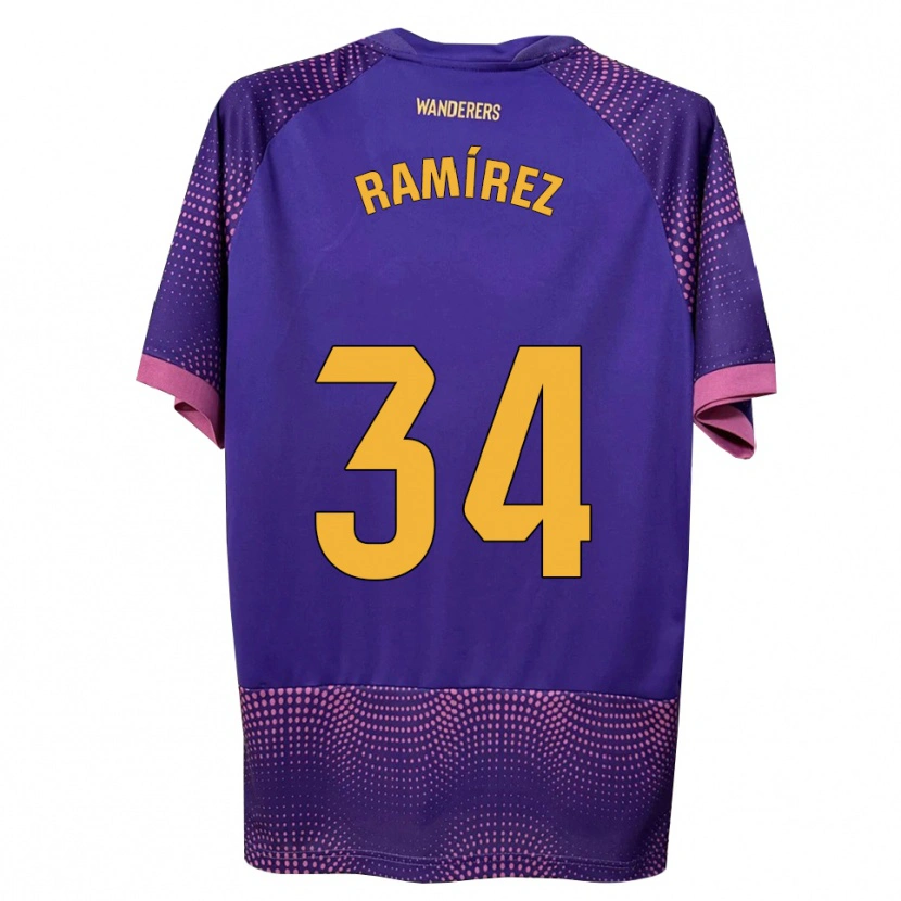 Danxen Kinder Jalmar Ramírez #34 Lila Weiß Rosa Auswärtstrikot Trikot 2026/27 T-Shirt Schweiz