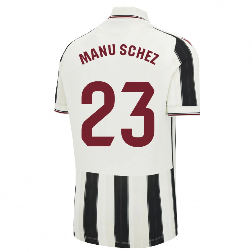 Danxen Kinder Manu Sánchez #23 Schwarz Weiß Rot Auswärtstrikot Trikot 2026/27 T-Shirt Schweiz