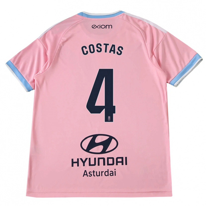 Danxen Kinder David Costas #4 Kornblumenblau Rosa Auswärtstrikot Trikot 2026/27 T-Shirt Schweiz