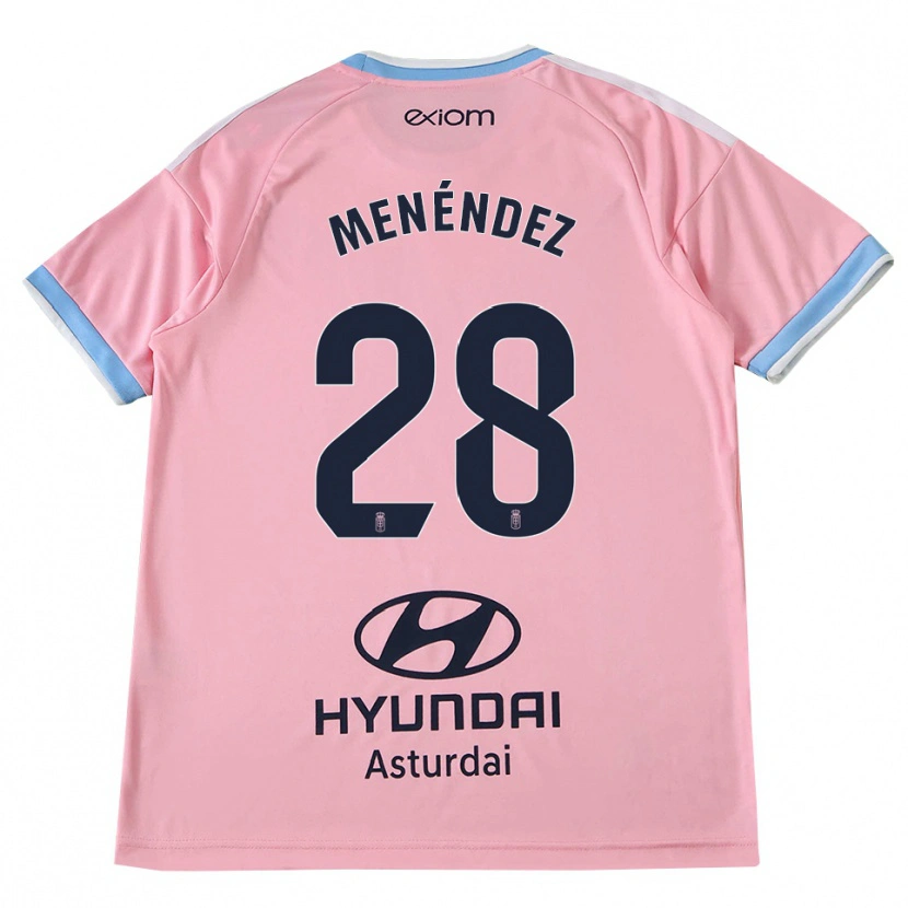 Danxen Kinder Diego Menéndez #28 Kornblumenblau Rosa Auswärtstrikot Trikot 2026/27 T-Shirt Schweiz