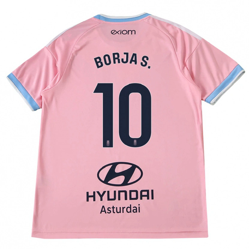 Danxen Kinder Borja Sánchez #10 Kornblumenblau Rosa Auswärtstrikot Trikot 2026/27 T-Shirt Schweiz