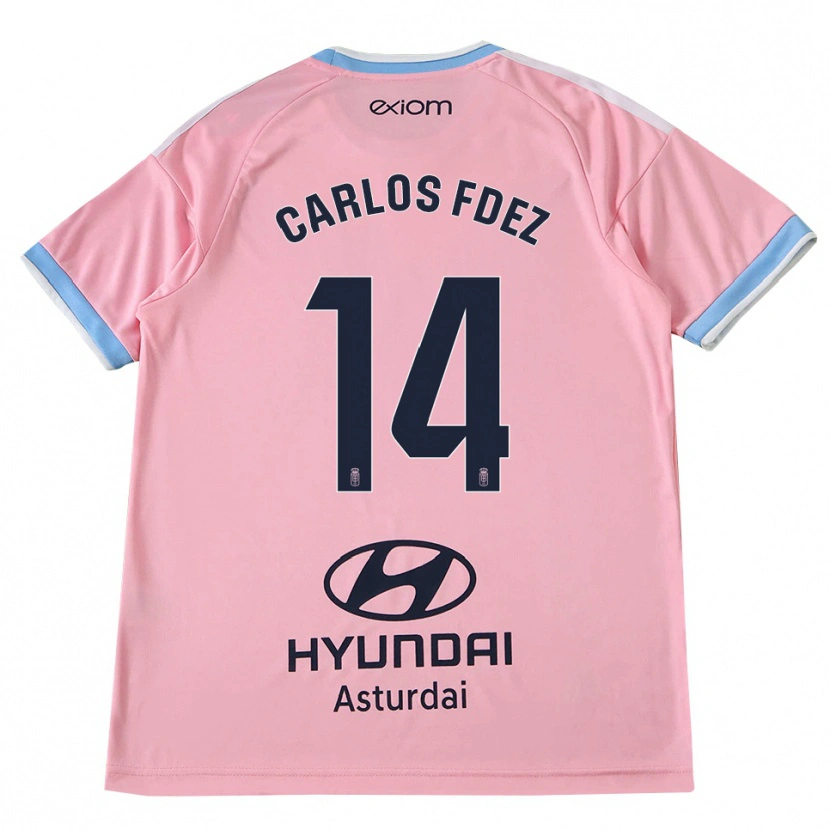 Danxen Kinder Carlos Fernández #14 Kornblumenblau Rosa Auswärtstrikot Trikot 2026/27 T-Shirt Schweiz