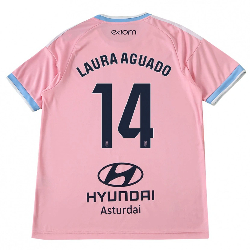 Danxen Kinder Laura Aguado #14 Kornblumenblau Rosa Auswärtstrikot Trikot 2026/27 T-Shirt Schweiz