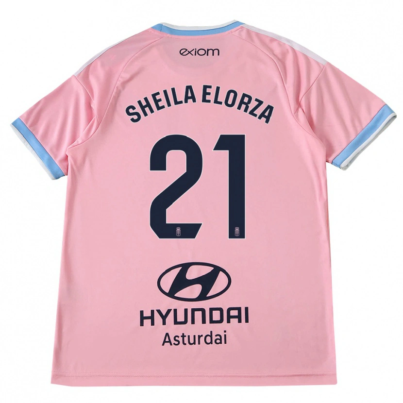 Danxen Kinder Sheila Elorza #21 Kornblumenblau Rosa Auswärtstrikot Trikot 2026/27 T-Shirt Schweiz
