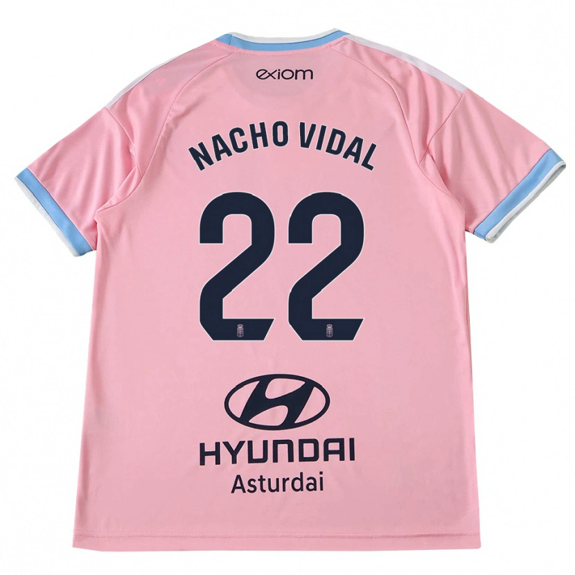 Danxen Kinder Nacho Vidal #22 Kornblumenblau Rosa Auswärtstrikot Trikot 2026/27 T-Shirt Schweiz