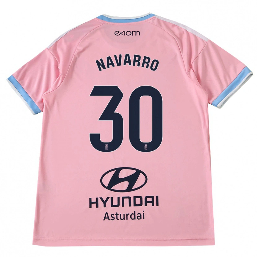 Danxen Kinder Iker Navarro #30 Kornblumenblau Rosa Auswärtstrikot Trikot 2026/27 T-Shirt Schweiz