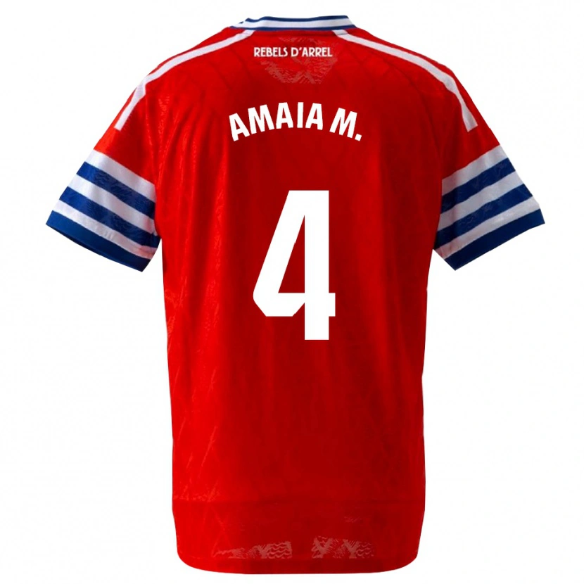 Danxen Kinder Amaia Martínez De La Peña #4 Königsblau Rot Auswärtstrikot Trikot 2026/27 T-Shirt Schweiz