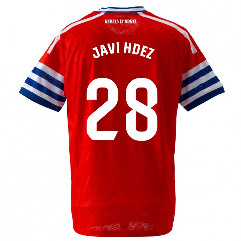 Danxen Kinder Javi Hernández #28 Königsblau Rot Auswärtstrikot Trikot 2026/27 T-Shirt Schweiz