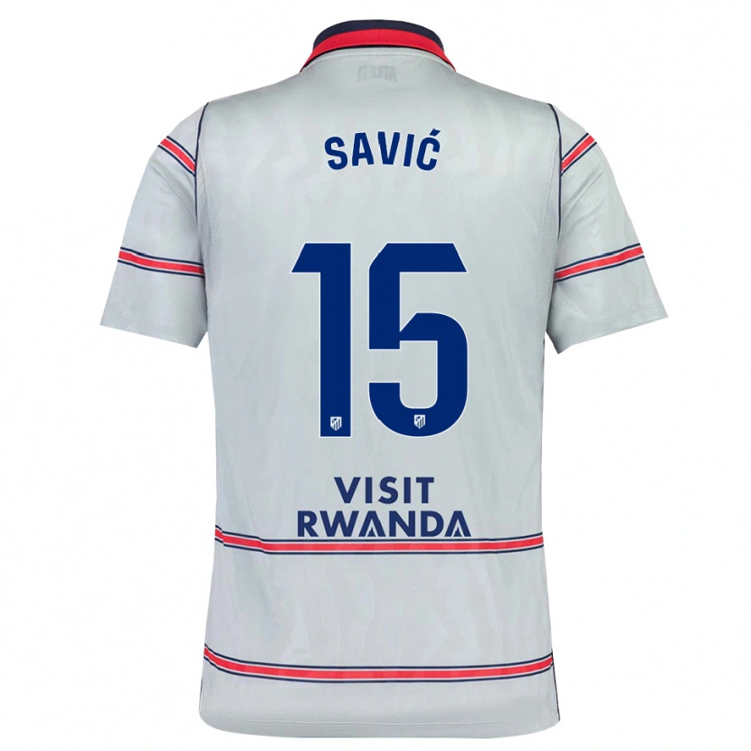 Danxen Kinder Stefan Savic #15 Grau Rot Marineblau Ausweichtrikot Trikot 2026/27 T-Shirt Schweiz