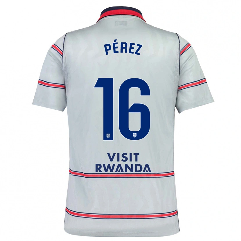 Danxen Kinder Dani Pérez #16 Grau Rot Marineblau Ausweichtrikot Trikot 2026/27 T-Shirt Schweiz