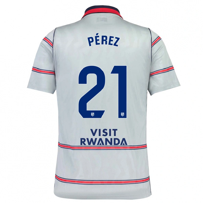 Danxen Kinder Diego Pérez #21 Grau Rot Marineblau Ausweichtrikot Trikot 2026/27 T-Shirt Schweiz