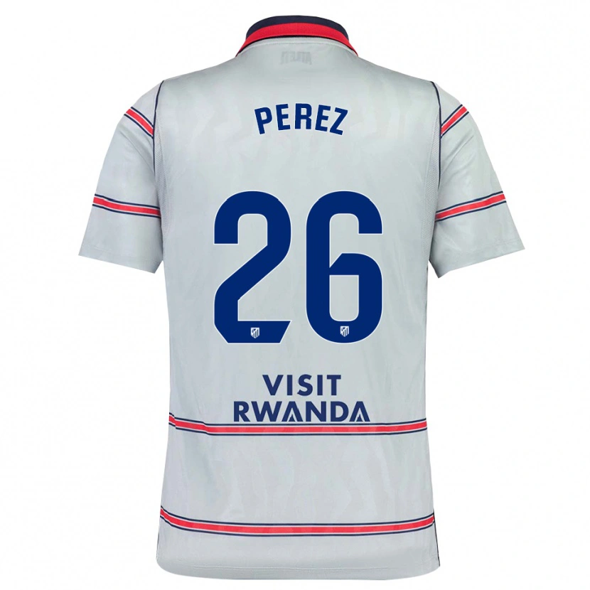 Danxen Kinder Xenia Perez #26 Grau Rot Marineblau Ausweichtrikot Trikot 2026/27 T-Shirt Schweiz