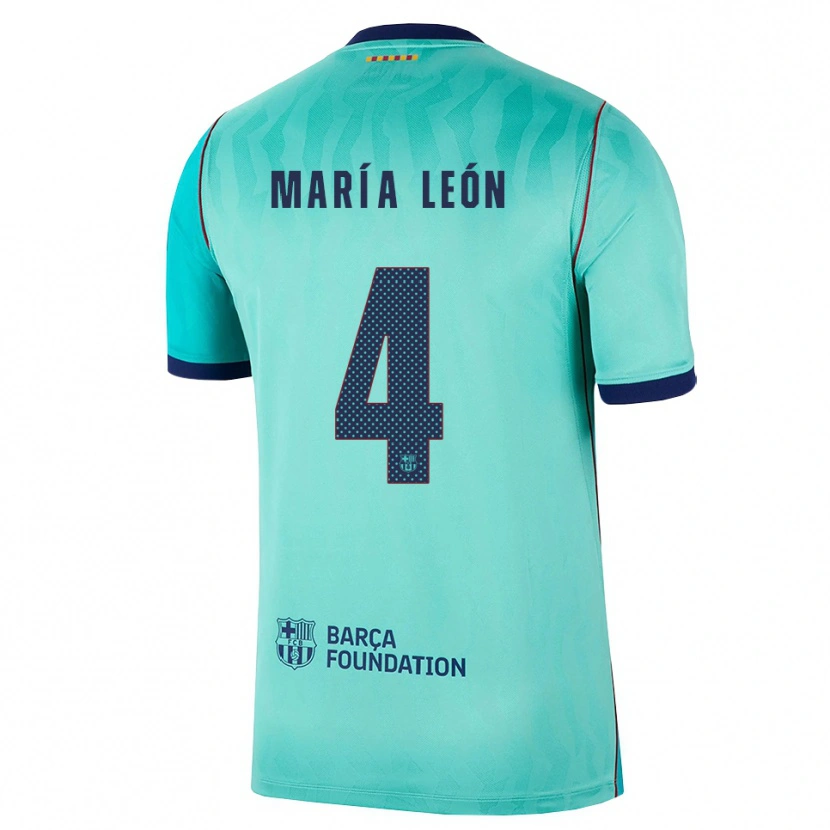 Danxen Kinder María Pilar León #4 Aqua Dunkeltürkis Königsblau Ausweichtrikot Trikot 2026/27 T-Shirt Schweiz